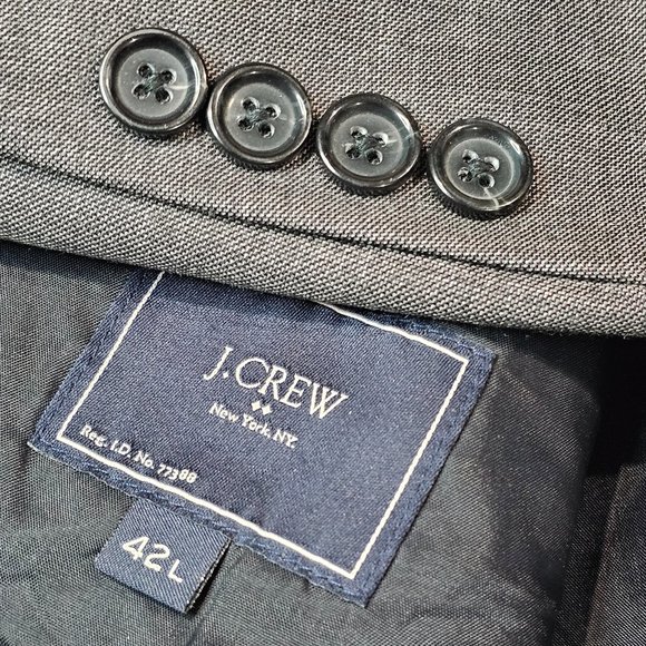 J. Crew Thompson Wool Gray Dual Vented Blazer Sport Jacket Size 42L *EXCELLENT* - Picture 10 of 11